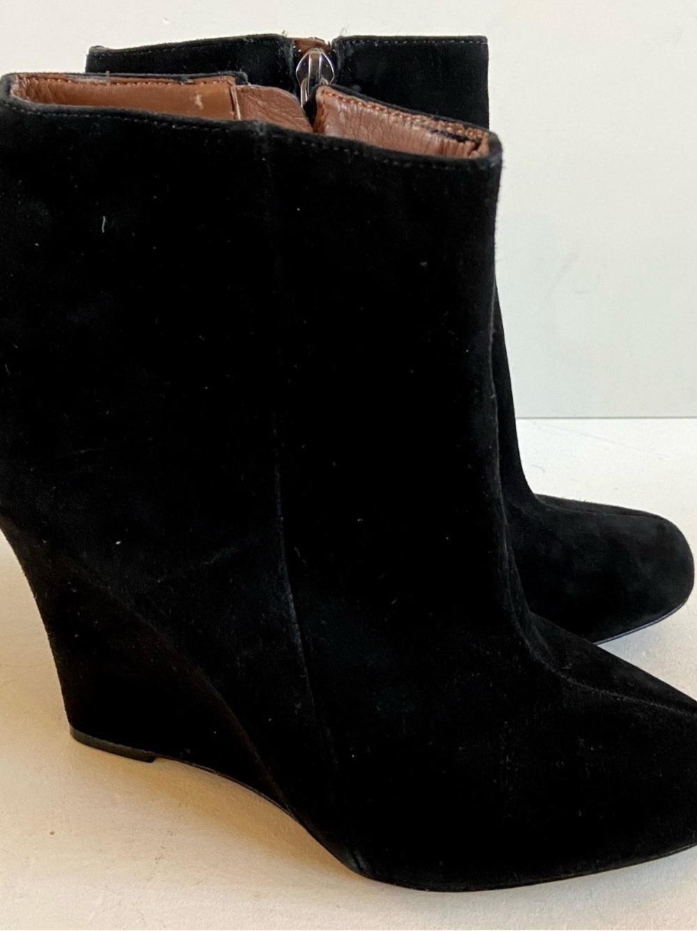 Sam Edelman Wilma Black Suede Wedge Ankle Boots